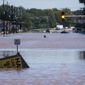 General view of the 206 route partially flooded as a result of the remnants of Hurricane Ida in Somerville, N.J., Thursday, Sept. 2, 2021. (AP Photo/Eduardo Munoz Alvarez)