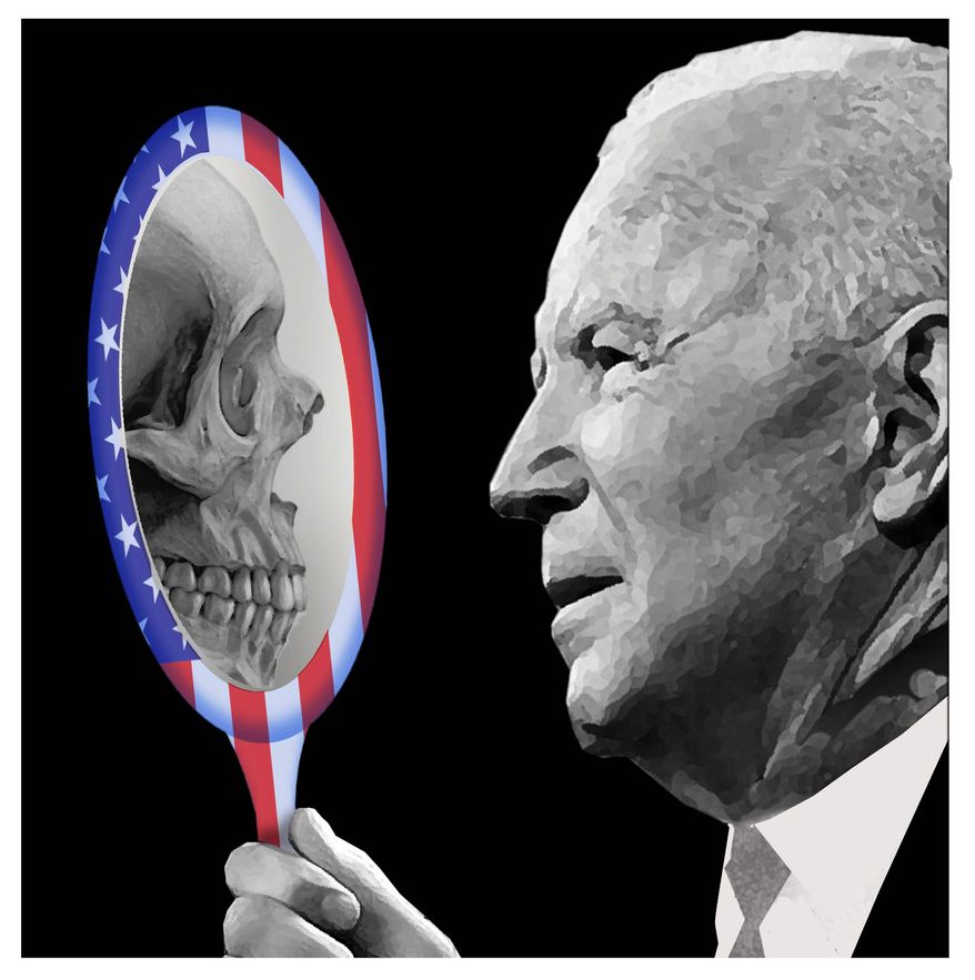 Illustration on Joe Biden&#39;s grief by Alexander Hunter/The Washington Times