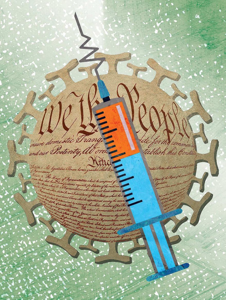 Bent COVID-19 Vaccination Needle Illustration by Greg Groesch/The Washington Times