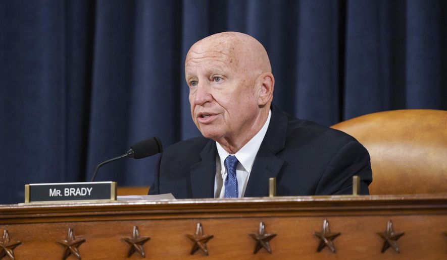 Rep. Kevin Brady, R-Texas, ranking member of the tax-writing House Ways and Means Committee, makes an opening statement as the panel holds a markup hearing to craft the Democrats&#x27; Build Back Better Act, massive legislation that is a cornerstone of President Joe Biden&#x27;s domestic agenda, at the Capitol in Washington, Thursday, Sept. 9, 2021. The high cost of the bill, to help families and combat climate change, would be financed in part by increasing taxes on the wealthy and corporations. (AP Photo/J. Scott Applewhite)