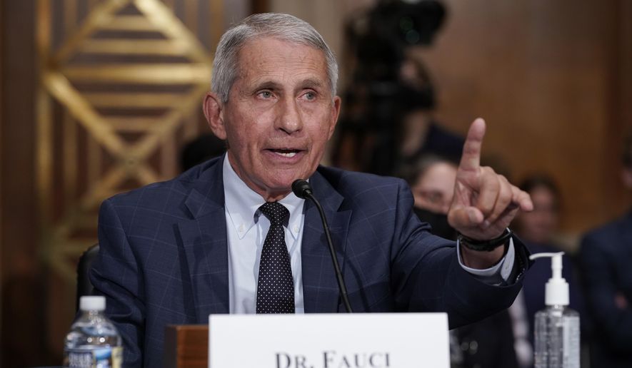 Dr. Anthony Fauci testifies before the Senate Health, Education, Labor, and Pensions Committee, on Capitol Hill in Washington, on July 20, 2021. (AP Photo/J. Scott Applewhite, Pool) **FILE**