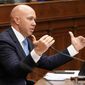 Rep. Brian Mast, R-Fla., speaks during the House Committee on Foreign Affairs hearing on the administration&#39;s foreign policy priorities on Capitol Hill on Wednesday, March 10, 2021, in Washington. (Ken Cedeno/Pool via AP) ** FILE **