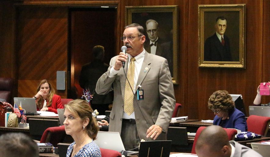 In this May 2, 2018, file photo, Republican Rep. Mark Finchem argues against an amendment to the state budget proposed by minority Democrats, at the Capitol in Phoenix. Former President Donald Trump is giving his influential endorsement to Finchem, who was at the Jan. 6, 2021, insurrection and worked to overturn Trump&#x27;s 2020 loss. Trump&#x27;s endorsement Monday, Sept. 13, 2021, of Tucson-area Finchem is likely to be crucial in the crowded in the Republican primary for Arizona&#x27;s top election official. (AP Photo/Bob Christie, File)