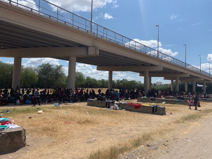 Migrants have flooded the border in Del Rio, Texas, and the Border Patrol says it has nowhere to put them. (Images courtesy of Val Verde County Sheriff’s Office)