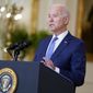 President Joe Biden delivers remarks on the economy in the East Room of the White House, Thursday, Sept. 16, 2021, in Washington. (AP Photo/Evan Vucci)