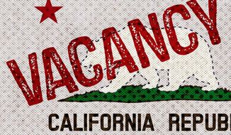 California Vacancy Illustration by Greg Groesch/The Washington Times