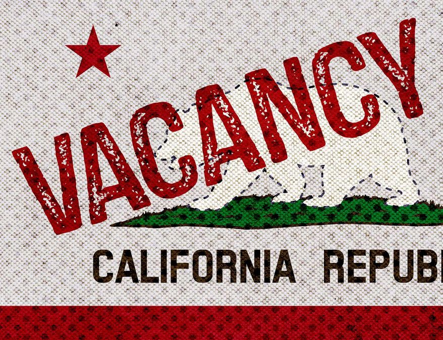 California Vacancy Illustration by Greg Groesch/The Washington Times