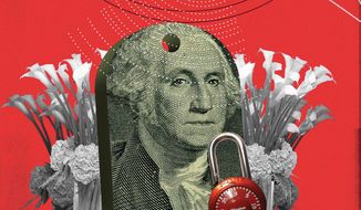Loss of Financial Privacy as Democrats monitor bank accounts Illustration by Linas Garsys/The Washington Times