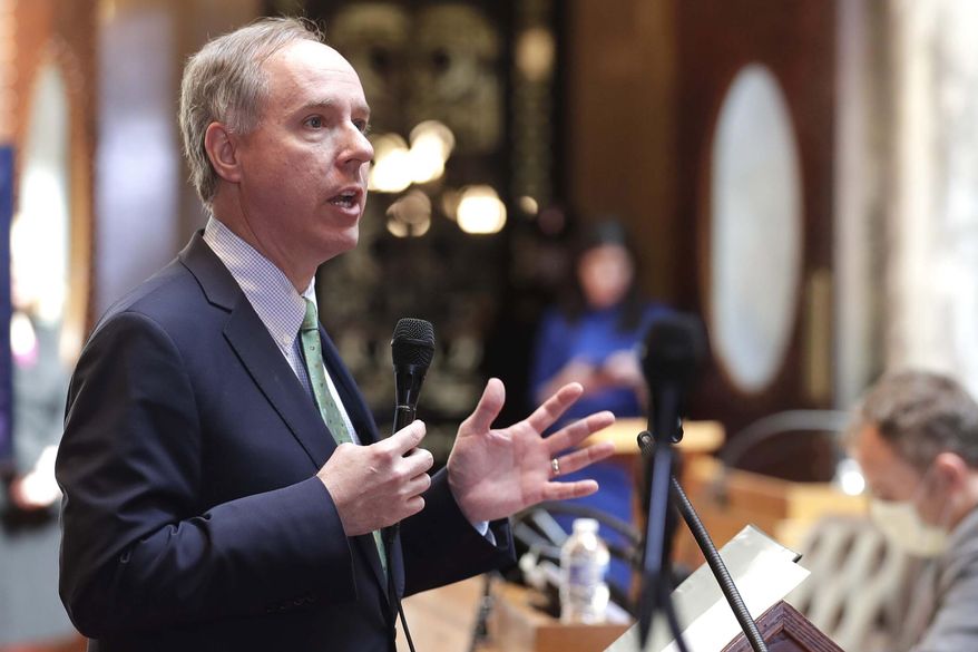 In this April 14, 2020, photo, Wisconsin Assembly Speaker Robin Vos speaks at the state Capitol in Madison, Wis. The most closely watched attempts by Republicans to investigate and turn up widespread fraud in a battleground state lost by former President Donald Trump in last year&#39;s presidential contest is coming to an embarrassing end in Arizona, but their efforts are crank up in other states, barely a year from the 2022 midterms. (Rick Wood/Milwaukee Journal-Sentinel via AP) **FILE**