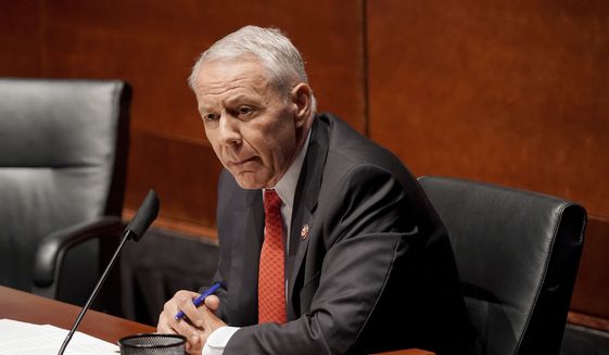Rep. Ken Buck, R-Colo., asks questions during a House Judiciary Committee hearing on proposed changes to police practices and accountability on Capitol Hill, Wednesday, June 10, 2020, in Washington. (Greg Nash/Pool via AP) ** FILE **
