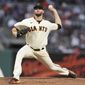 San Francisco Giants&#39; Alex Wood pitches against the Arizona Diamondbacks during the first inning of a baseball game in San Francisco, Wednesday, Sept. 29, 2021. (AP Photo/Jeff Chiu) **FILE**