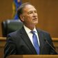 Supreme Court Justice Samuel A. Alito Jr. addresses the audience during the &amp;quot;The Emergency Docket&amp;quot; lecture Thursday, Sept. 30, 2021, in the McCartan Courtroom at the University of Notre Dame Law School in South Bend, Ind. (Michael Caterina/South Bend Tribune via AP) ** FILE **