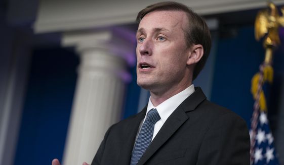 White House National Security Adviser Jake Sullivan speaks during a press briefing at the White House, Monday, June 7, 2021, in Washington. (AP Photo/Evan Vucci, File)