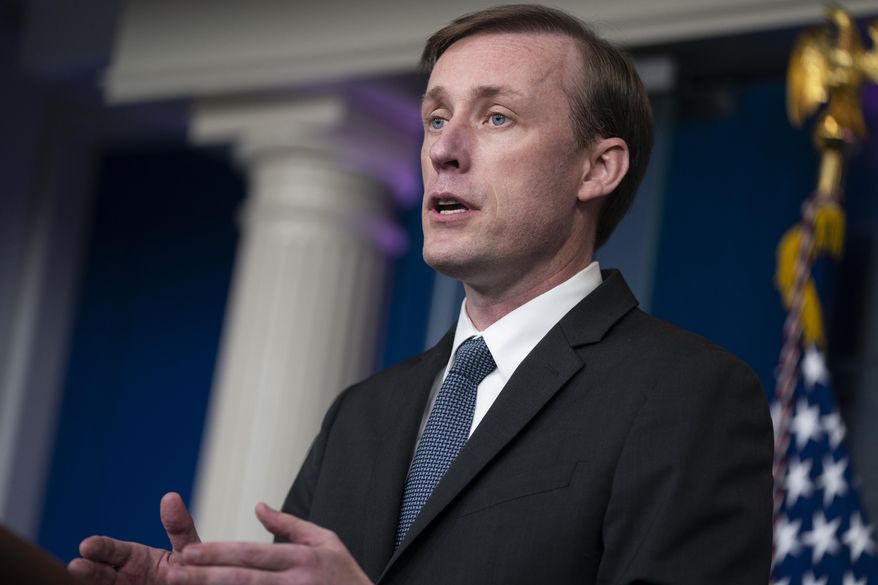 White House National Security Adviser Jake Sullivan speaks during a press briefing at the White House, Monday, June 7, 2021, in Washington. (AP Photo/Evan Vucci, File)