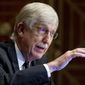 Dr. Francis Collins, director of the National Institutes of Health, appears before a Senate Health, Education, Labor and Pensions Committee hearing to discuss vaccines and protecting public health during the coronavirus pandemic on Capitol Hill, on Wednesday, Sept. 9, 2020, in Washington. Collins says he is stepping down by the end of the year, having led the research center for 12 years and becoming a prominent source of public information during the coronavirus pandemic. A formal announcement was expected Tuesday, Oct. 5, 2021, from NIH. (Michael Reynolds/Pool via AP, File)