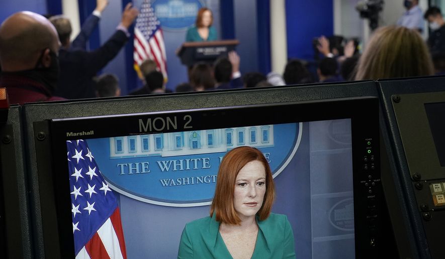 White House press secretary Jen Psaki speaks during the daily briefing at the White House in Washington, Wednesday, Oct. 6, 2021. (AP Photo/Susan Walsh)