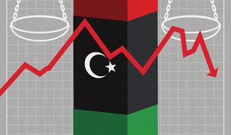 Illustration on U.S. Libya policy by Linas Garsys/The Washington Times
