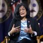 Rep. Pramila Jayapal, D-Wash., chair of the nearly 100-member Congressional Progressive Caucus, talks to The Associated Press about her goals as a champion of human rights issues, and President Joe Biden&#39;s domestic agenda, at the Capitol in Washington, Thursday, Oct. 7, 2021.  (AP Photo/J. Scott Applewhite) **FILE**