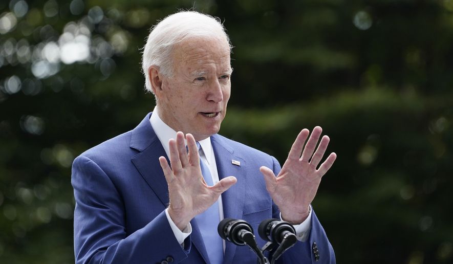 President Joe Biden speaks outside the White House in Washington, Friday, Oct. 8, 2021, during an event announcing that his administration is restoring protections for two sprawling national monuments in Utah that have been at the center of a long-running public lands dispute, and a separate marine conservation area in New England that recently has been used for commercial fishing. (AP Photo/Susan Walsh)