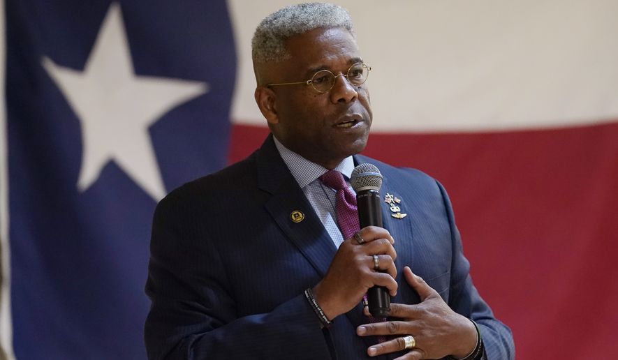 FILE - In this Wednesday, Sept. 22, 2021, file photo, Texas gubernatorial hopeful Allen West speaks at the Cameron County Conservatives anniversary celebration, in Harlingen, Texas. West, a candidate for the Republican nomination for governor of Texas, said Saturday, Oct. 9, 2021, that he has received monoclonal antibody injections after being diagnosed with COVID-19 pneumonia. (AP Photo/Eric Gay, File)