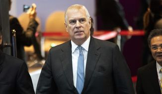 In this Sunday, Nov. 3, 2019, file photo, Britain&#39;s Prince Andrew arrives at ASEAN Business and Investment Summit (ABIS) in Nonthaburi, Thailand. British police said Sunday, Oct. 10, 2021, that they will not be taking any further action against Prince Andrew after a review prompted by a Jeffrey Epstein accuser who claims that he sexually assaulted her. (AP Photo/Sakchai Lalit, file)