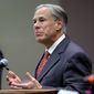 Texas Gov. Greg Abbott speaks before he signs Texas SB 576, an anti-smuggling bill that enhances the criminal penalty for human smuggling when a payment is involved, at McAllen City Hall on Wednesday, Sept. 22, 2021, in McAllen, Texas. (Joel Marinez/The Monitor via AP) **FILE**