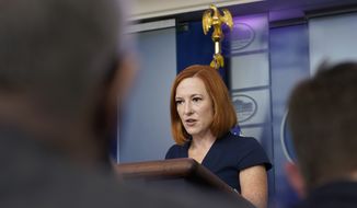 White House press secretary Jen Psaki speaks during the daily briefing at the White House in Washington, Wednesday, Oct. 13, 2021. (AP Photo/Susan Walsh)