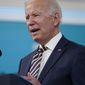 President Joe Biden delivers an update on the COVID-19 response and vaccination program, in the South Court Auditorium on the White House campus, Thursday, Oct. 14, 2021, in Washington. (AP Photo/Evan Vucci)