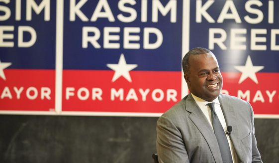 Atlanta democratic mayoral candidate Kasim Reed speaks during an interview on Thursday, Oct. 7, 2021, in Atlanta. (AP Photo/Brynn Anderson)