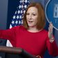 White House press secretary Jen Psaki speaks during a briefing at the White House, Tuesday, Oct. 19, 2021, in Washington. (AP Photo/Evan Vucci)