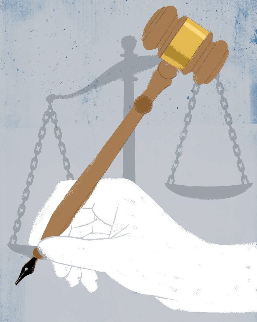 The Writing of Laws Illustration by Linas Garsys/The Washington Times