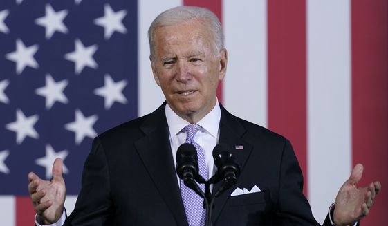 President Joe Biden speaks about his infrastructure plan and his domestic agenda during a visit to the Electric City Trolley Museum in Scranton, Pa., Wednesday, Oct. 20, 2021. (AP Photo/Susan Walsh) **FILE**