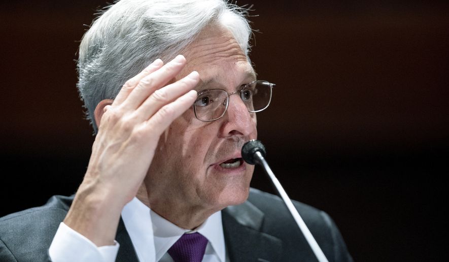 Attorney General Merrick Garland testifies during a House Judiciary Committee oversight hearing of the Department of Justice on Thursday, Oct. 21, 2021, on Capitol Hill in Washington. (Greg Nash/Pool via AP)