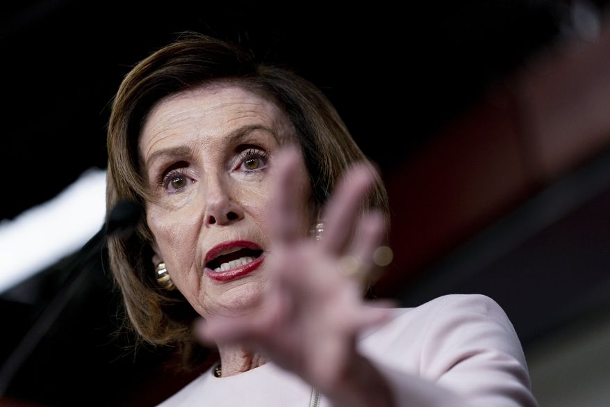 House Speaker Nancy Pelosi of Calif., speaks during her weekly news conference on Capitol Hill in Washington, Thursday, Oct. 21, 2021. (AP Photo/Andrew Harnik)