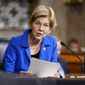 In this Sept. 28, 2021, file photo, Sen. Elizabeth Warren, D-Mass., speaks during a Senate Armed Services Committee on Capitol Hill in Washington. (AP Photo/Patrick Semansky, Pool) ** FILE **