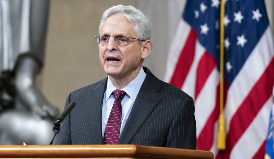 Attorney General Merrick Garland announces plans to combat mortgage lending discrimination, at the Justice Department in Washington, Friday, Oct. 22, 2021. (AP Photo/J. Scott Applewhite)
