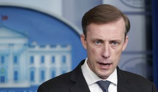White House National Security Adviser Jake Sullivan speaks during the daily briefing at the White House in Washington, Tuesday, Oct. 26, 2021. (AP Photo/Susan Walsh) **FILE**