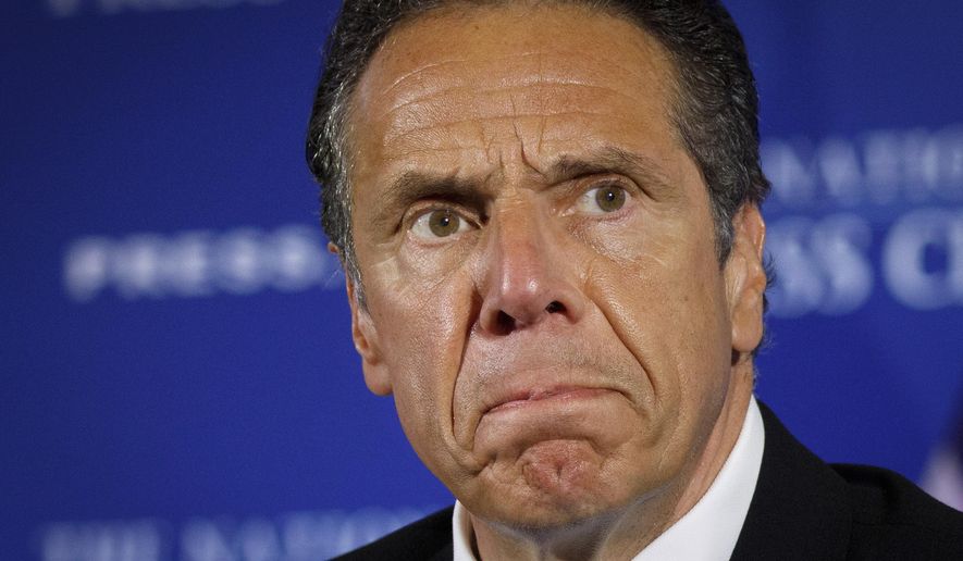 FILE - This Wednesday May 27, 2020 file photo shows New York Gov. Andrew Cuomo during a news conference in Washington. A criminal complaint filed with a court in Albany has charged former New York Gov. Andrew Cuomo with a misdemeanor sex crime, according to a spokesman for the state court system.(AP Photo/Jacquelyn Martin, File)