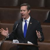 In this April 23, 2020, image from video, Rep. Rodney Davis, R-Ill., speaks at the U.S. Capitol in Washington. (House Television via AP) ** FILE **