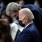 President Joe Biden talks with John Kerry, United States Special Presidential Envoy for Climate, as he attends the opening session of the COP26 U.N. Climate Summit, Monday, Nov. 1, 2021, in Glasgow, Scotland. (Erin Schaff/The New York Times via AP, Pool)