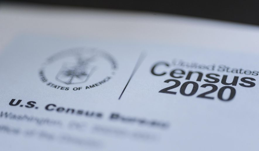 This March 18, 2020, file photo taken in Idaho shows a form for the U.S. Census 2020.  (John Roark/The Idaho Post-Register via AP, File)