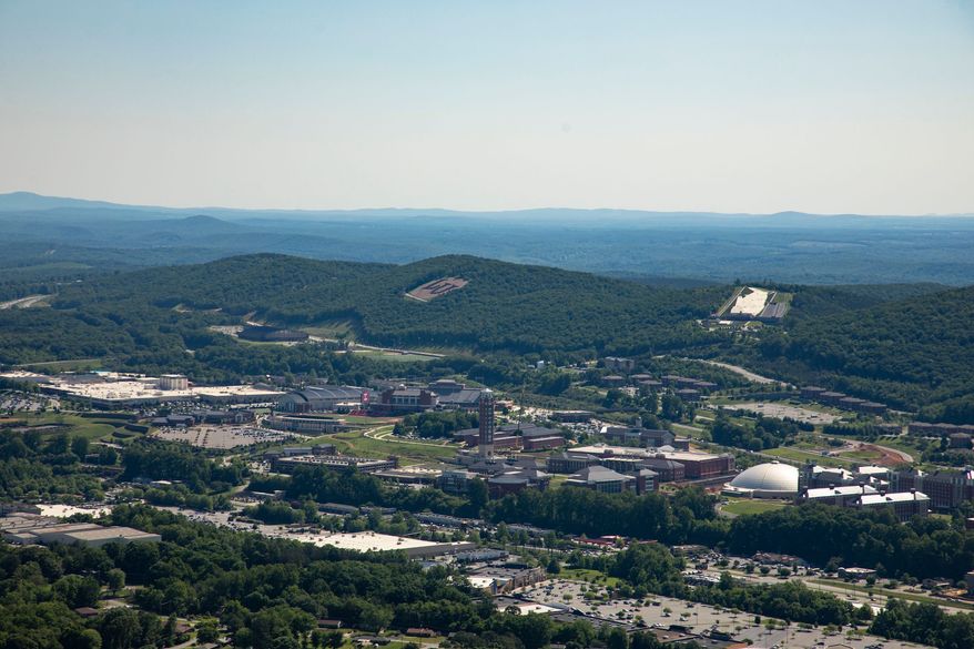 The Liberty University campus in Lynchburg, Virginia, is seen in this aerial photo. (Liberty University)