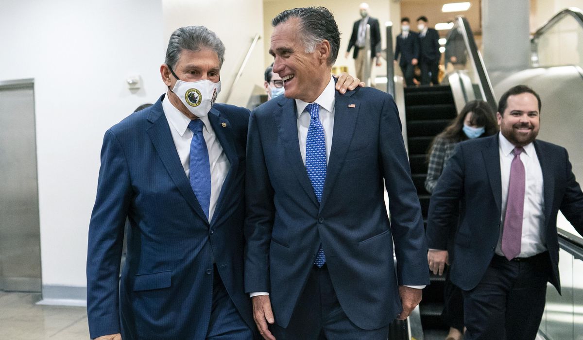 NextImg:‘The not-stupid party’: Manchin floats Romney as running mate for potential third-party 2024 bid