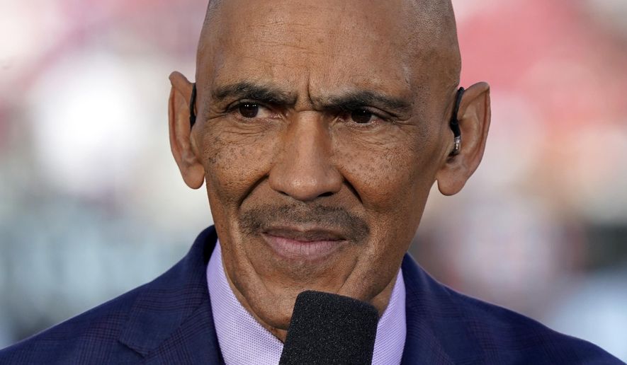 Tony Dungy looks on before an NFL divisional playoff football game between the San Francisco 49ers and the Minnesota Vikings, Saturday, Jan. 11, 2020, in Santa Clara, Calif. Hall of Fame coach Dungy learned long ago the need to know how to handle credit and blame. (AP Photo/Tony Avelar, File)
