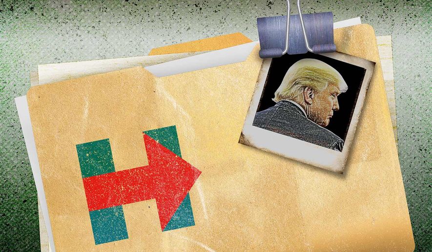 The Hillary Dossier on Trump and Russian Collusion Illustration by Greg Groesch/The Washington Times
