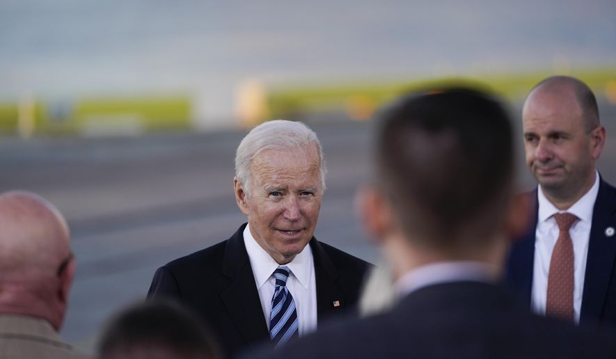 President Joe Biden greets people after speaking during a visit at the Port of Baltimore, Wednesday, Nov. 10, 2021. (AP Photo/Susan Walsh) **FILE**