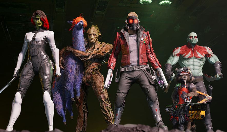 The Guardians of the Galaxy with Kammy the space llama star in a new third person action adventure game. (Courtesy Square Enix)