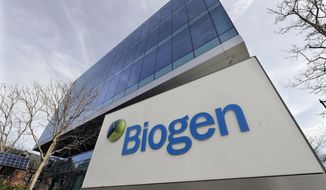 The Biogen Inc., headquarters is shown on March 11, 2020, in Cambridge, Mass. Medicare&#39;s “Part B” outpatient premium will jump by $21.60 next year, one of the largest increases ever. Medicare officials told reporters on Friday, Nov. 12, 2021, that about half the increase is attributable to contingency planning if the program has to cover Aduhelm, a new $56,000-a-year medication for Alzheimer&#39;s disease made by Biogen. (AP Photo/Steven Senne, File)