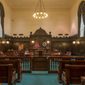 The courtroom in the John Minor Wisdom U.S. Court of Appeals Building, New Orleans, La., is shown in this 2014 photo. Photo credit: Carol M. Highsmith. Library of Congress Prints and Photographs Division. [https://www.loc.gov/item/2014649901/]