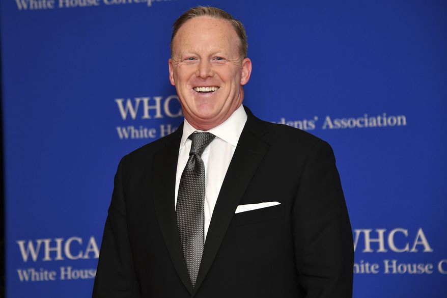 Sean Spicer is the author of the new book &quot;Radical Nation: Joe Biden and Kamala Harris&#39;s Dangerous Plan for America,&quot; published Oct. 26 by HUmanix Books. (Photo by Charles Sykes/Invision/AP, File)